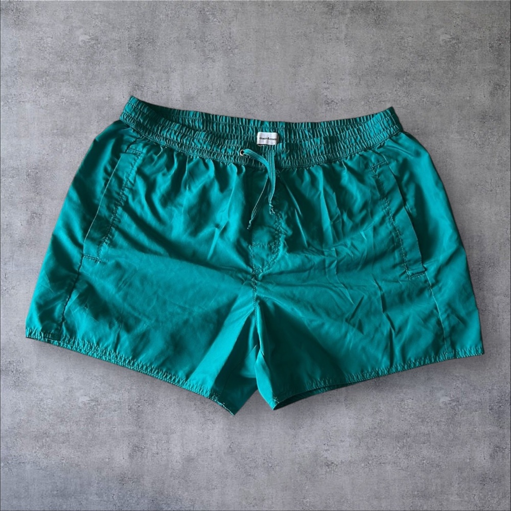 Blue Swim Trunks with Quick-Dry Fabric and Elastic Waistband